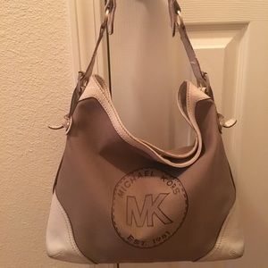 Michael Kors tan canvas handbag